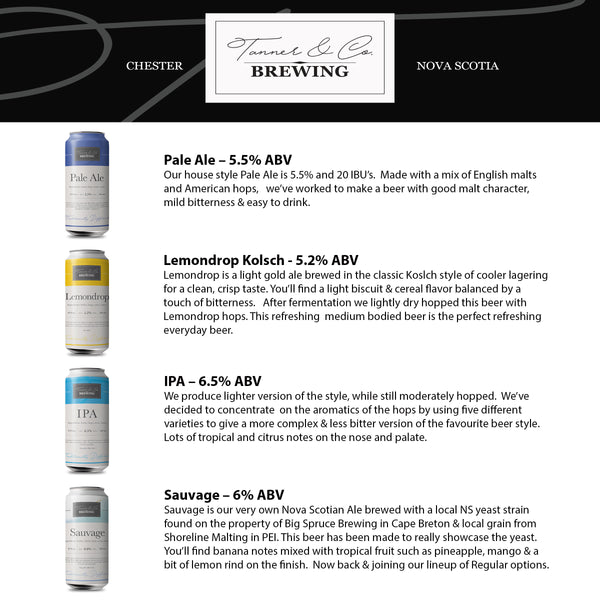 Tanner & Co Brewing Assortiment de 4 canettes
