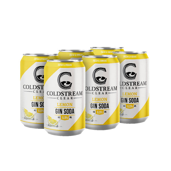 Coldstream Clear Gin Soda Lemon 6 pack cans