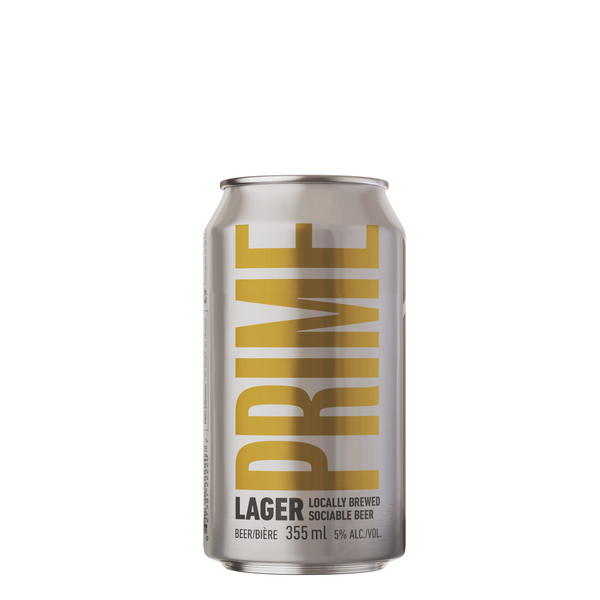 Prime Lager 6 pack cans (by Propeller)